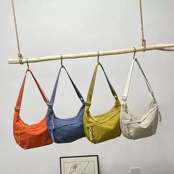 Модная женская сумка через плечо из мягкой ткани, однотонная, повседневная, в стиле кэжуал, большие сумки через плечо для женщин, сумка-хобо чёрный