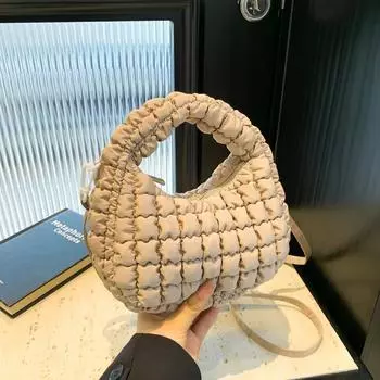 Модная женская сумка через плечо из нейлона с нитками для шитья, модная сумка через плечо, универсальная женская сумка для поездок на работу, дамская сумочка чёрный