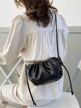 Модная женская сумка через плечо, Новое поступление, женская сумка через плечо, однотонная плиссированная дизайнерская женская сумка, мини-облачная сумка на молнии для девочек фиолетовый