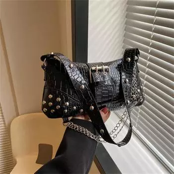 Модная женская сумка через плечо, однотонная сумка под мышкой, кошелек, женские сумки чёрный