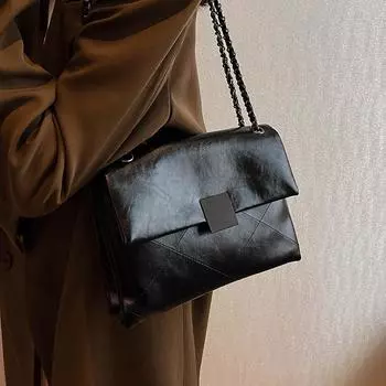 Модная женская сумка через плечо осень-зима винтажная сумка-мессенджер подмышками Текстура Мягкая кожа Сумки на цепочке