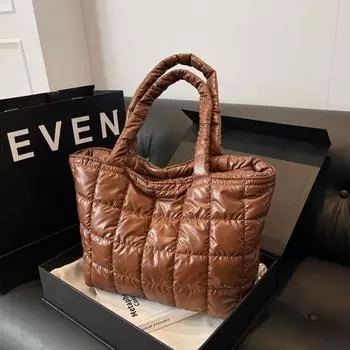 Модная женская сумка через плечо, простая, большая вместимость, осень 2025, новая сумка-тоут, сумка для поездок на работу, путешествий, покупок, хранения, сумка ONE SIZE белый