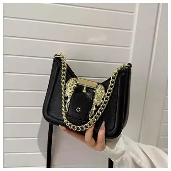 Модная женская сумка через плечо с цепочкой, дизайнерская роскошная классическая трендовая классическая сумка через плечо из металлической кожи, женская сумка-мессенджер из плутония