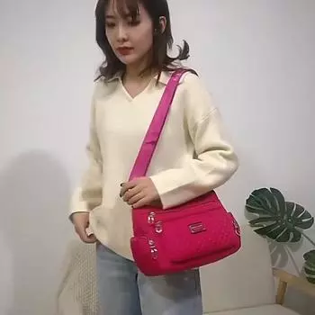 Модная женская сумка через плечо с несколькими карманами, водонепроницаемая сумка-оксфорд через плечо, новинка, сумка-мессенджер, сумка для покупок для мамы 27*10*19cm чёрный