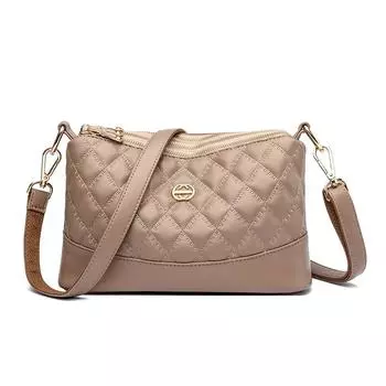 Модная женская сумка через плечо с вышитыми ромбами, высококачественная фурнитура, модная простая сумка через плечо