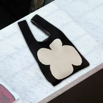 Модная женская сумка через плечо: Стильная вязаная сумка-тоут на весну белый