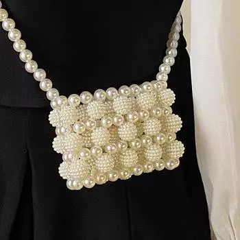 Модная женская сумка через плечо, супер мини-сумка с квадратной цепочкой и жемчугом, для женщин, новые милые кошельки для девочек