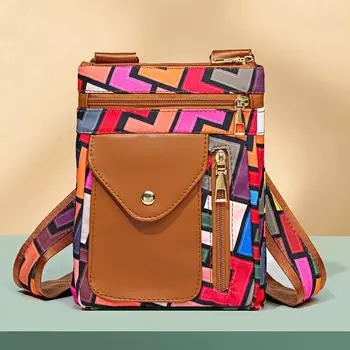 Модная женская сумка через плечо, женская нейлоновая сумка для мобильного телефона, сумка-кошелек из цельного куска кожи, маленькая женская сумка через плечо для женщин