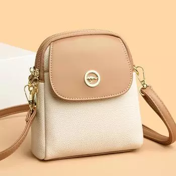 Модная женская сумка для мобильного телефона и кошельки из искусственной кожи с цветными блоками, новая женская сумка через плечо для отдыха, роскошная дизайнерская сумка через плечо