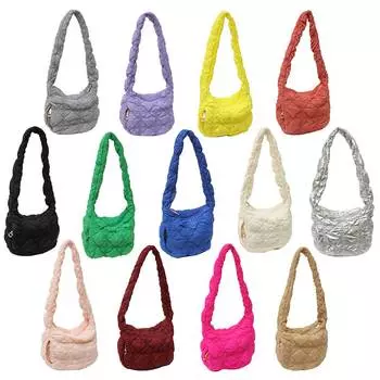 Модная женская сумка для поездок на работу, плиссированные женские сумки-тоут, нейлоновая женская сумка под подмышками бежевый