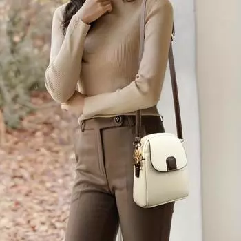 Модная женская сумка для телефона через плечо, стильный безопасный чехол для телефона с многослойным кошельком для монет для повседневного удобства