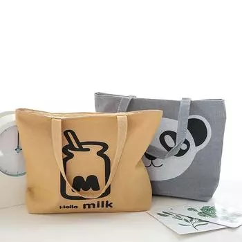 Модная женская сумка из холста на одно плечо белый