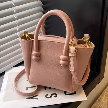 Модная женская сумка из искусственной кожи, летняя, новая, простая, однотонная, через плечо, повседневная женская сумка-ведро с ручкой (20cm<Max Length<30cm)