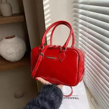 Модная женская сумка из искусственной кожи, новинка 2023 года, ручная сумка, повседневная, простая и элегантная сумка через плечо на одно плечо, сумка большой вместимости