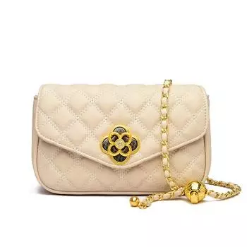 Модная женская сумка из мягкой кожи с цепочкой, женская модная универсальная сумка через плечо, маленькая квадратная сумка с вышитыми ромбами