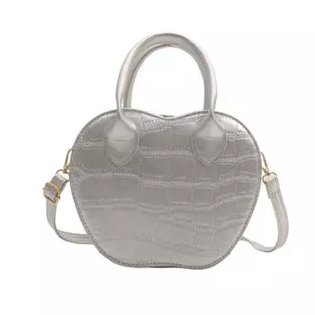 Модная женская сумка летняя сумочка текстура ПУ сумка через плечо простая с каменным узором однотонная сумка-мессенджер серебряный