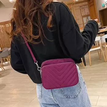 Модная женская сумка Lingge большой емкости, однотонная, на молнии, через плечо чёрный