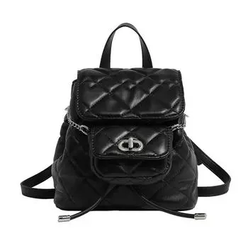 Модная женская сумка, маленькая, ароматная, Wind Ringer, рюкзак, женский, летний, нишевый, дизайн, старший, Sense Chain, рюкзак чёрный