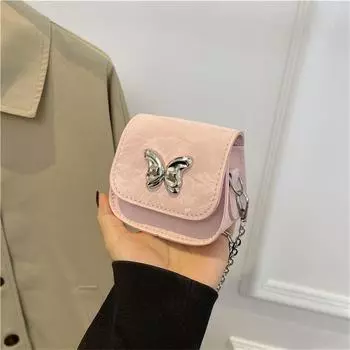 Модная женская сумка-мессенджер из искусственной кожи с цепочкой, сумка через плечо для женщин и девочек, модные и простые маленькие сумки розовый