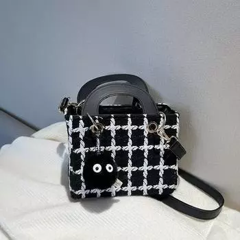Модная женская сумка-мессенджер в стиле ретро на одно плечо, трендовая клетчатая сумка, темпераментная повседневная женская сумка Without pendant белый