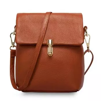 Модная женская сумка-мессенджер Zency из 100% натуральной кожи чёрный