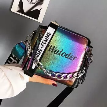 Модная женская сумка на плечо с буквенным принтом, популярная женская сумка-мессенджер из искусственной кожи, изысканная сумка через плечо