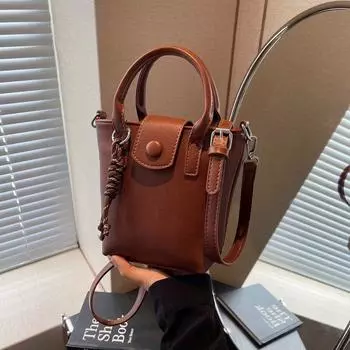 Модная женская сумка осень-зима 2024 года, новая повседневная сумка-мессенджер, популярная в этом году, переносная сумка-ведро чёрный