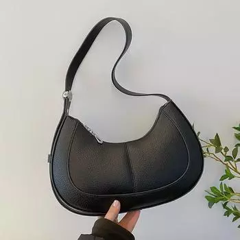 Модная женская сумка подмышкой 2024 года, новая универсальная простая сумка-полумесяц, простая сумка-мессенджер с высокой текстурой фиолетовый