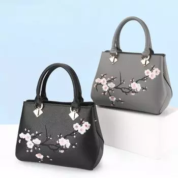 Модная женская сумка Повседневная сумка через плечо с вышивкой 26x14x22cm чёрный