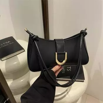 Модная женская сумка с текстурой тренда 2024 года, новая персонализированная мода, простая однотонная сумка через плечо подмышкой белый