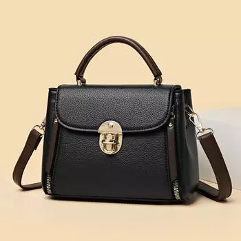 Модная женская сумка с замком и ручкой из искусственной кожи, высокое качество, роскошная сумка через плечо, большая вместимость, женская сумка-тоут