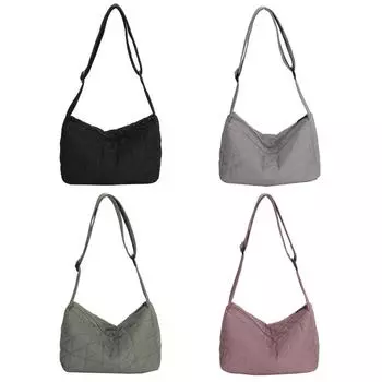 Модная женская сумка, стеганая сумка через плечо большой вместимости, однотонная сумка через плечо с ромбом, широкий ремень для осени и зимы для путешествий, покупок чёрный