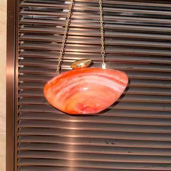 Модная женская сумка-сумка через плечо из мраморного акрила с рисунком гусиного яйца арбуз красный