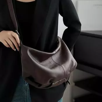 Модная женская сумка, сумка на одно плечо, сумка через плечо из коровьей кожи с верхним слоем, универсальная сумка для пельменей кофейный