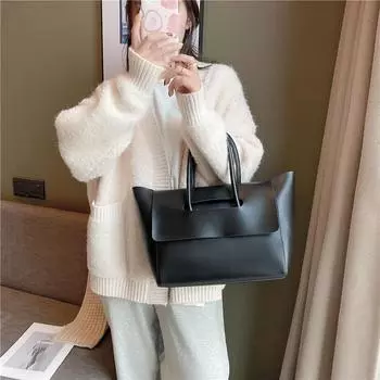 Модная женская сумка-тоут, большая вместимость, прочная, мягкая, из искусственной кожи, высококачественная, текстурированная, универсальная, простая, новая, на одно плечо, сумка