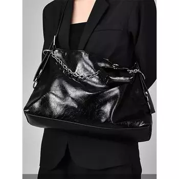 Модная женская сумка-тоут для мотоциклистов с кошельком для монет, серебристая, мягкая, из искусственной кожи, вместительная, подмышечные сумки, женская сумка через плечо