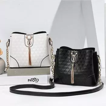 Модная женская сумка-ведро через плечо, изысканная дизайнерская сумка-мессенджер с кисточками, качественная кожаная сумка через плечо для женщин, простая сумка