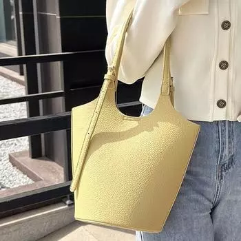 Модная женская сумка-ведро подмышкой, новые простые ретро-сумки большой емкости на плечо, элегантные женские сумки для поездок на работу, тренд