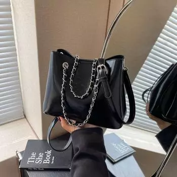 Модная женская сумка-ведро с цепочкой через плечо 2024 года на осень/зиму кларет