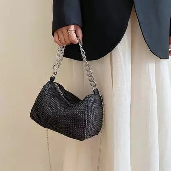 Модная женская сумочка, мобильный телефон, кошелек для монет, повседневная блестящая сумочка, женская маленькая сумка, женская маленькая сумка, женская сумка, которую можно носить с собой One Size чёрный
