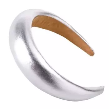 Модная женская толстая повязка на голову из ПУ кожи с поролоновой подкладкой серебристого, золотистого, черного цвета, женский повседневный аксессуар для волос