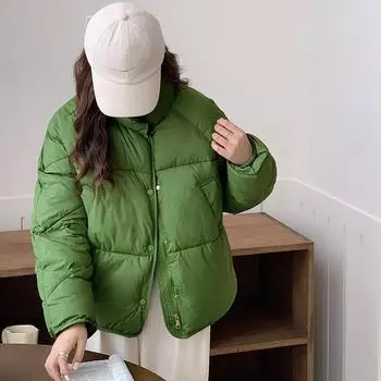 Модная женская толстая пуховая куртка 2023, зимняя новая повседневная хлопковая куртка S чёрный