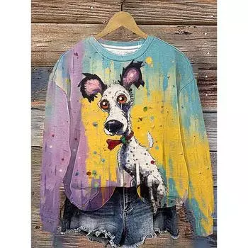 Модная женская толстовка с капюшоном с 3D-принтом для весны и осени, цветная одежда с принтом тай-дай, повседневная футболка больших размеров с длинными рукавами S