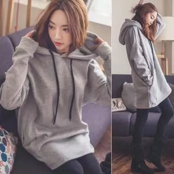 Модная женская толстовка с капюшоном свободного покроя большого размера спортивная одежда M