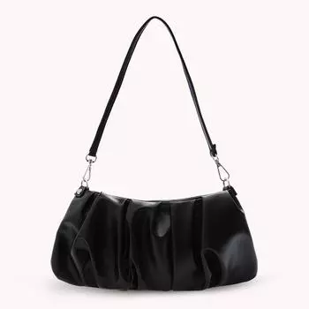Модная женская вечерняя сумка с браслетом подмышками, плиссированная сумка из искусственной кожи, молодежная женская простая универсальная сумка