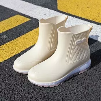 Модная женская весенне-осенняя дождевая обувь, повседневная, легкая, водонепроницаемая, нескользящая, резиновая обувь для работы на кухне, автомойке 36