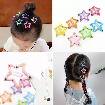 Модная женская заколка для волос, аксессуары, заколка с краями пятиконечной звезды, BB-зажим, детская шпилька со звездой, головной убор, головной убор красный