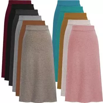 Модная женская женская элегантная одежда, новая шерстяная юбка, разделенная сумка, бедра, длинная юбка, шерстяная юбка S абрикосовый