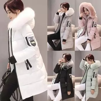 Модная женская зимняя длинная куртка, куртка-паркер, зимнее теплое пуховое пальто, куртка с меховым воротником из рыбы фугу, мотоциклетные куртки для женщин XXL серый