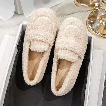 Модная женская зимняя обувь 2024 года из плюша для отдыха на природе Теплые зимние сапоги Мэри Джейн на плоской подошве Женские повседневные туфли-лодочки Большие размеры 41-43 Бесплатная доставка 35 чёрный